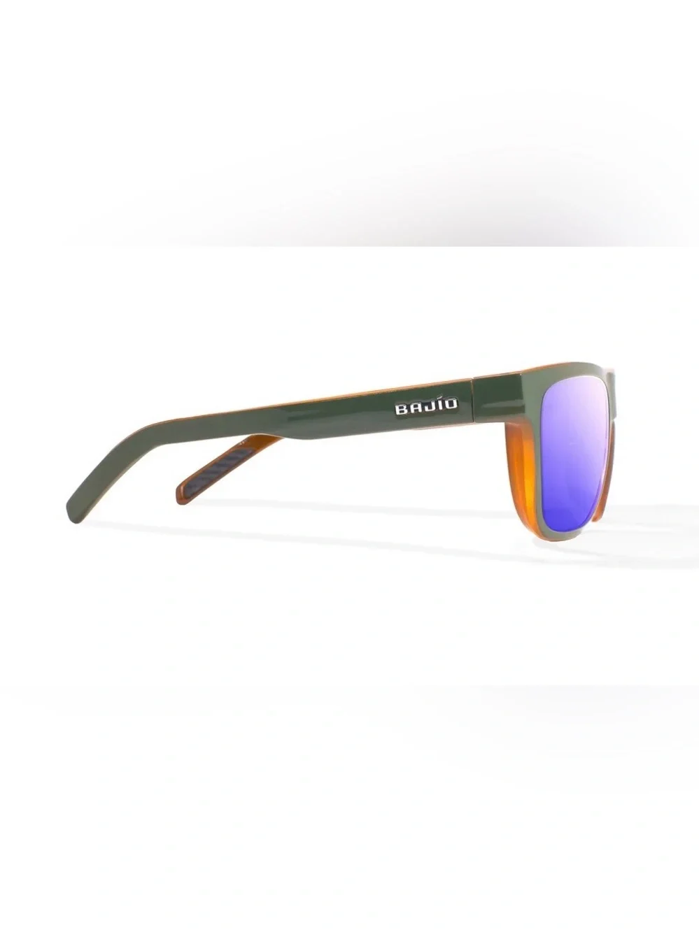NEW Bajio Hopedale Sunglasses Gray Gloss w Violet Mirror Polarized Glass Lenses